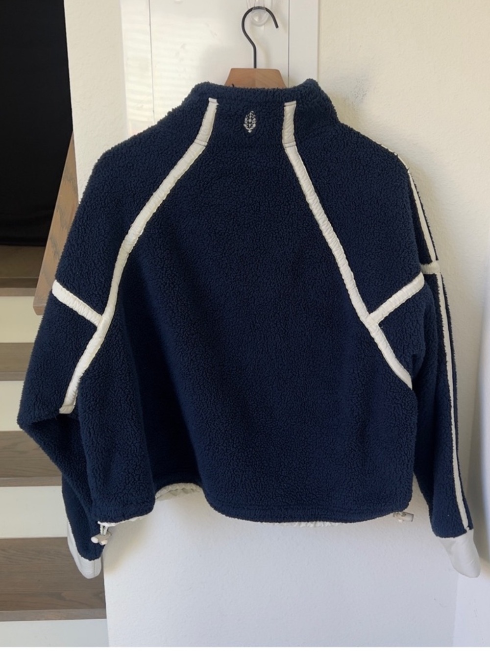 Free People FP Movement Mountain High 1/2 Zip Fleece Pullover in Navy Dark Blue - Picture 3 of 7
